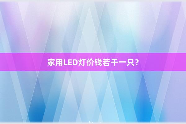 家用LED灯价钱若干一只？