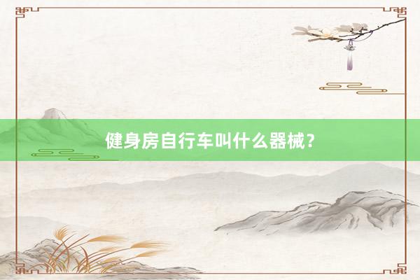 健身房自行车叫什么器械?